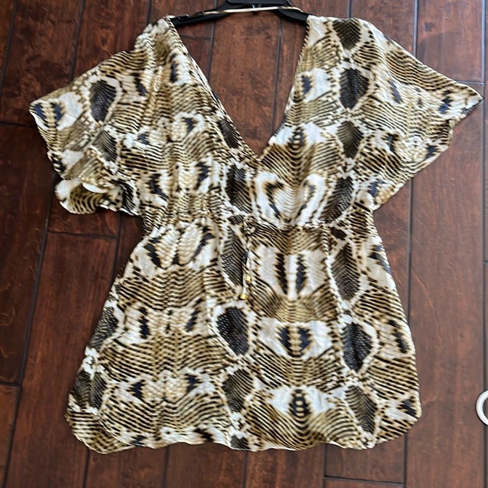 Vix Animal Print Swim Coverup - Brown and Black